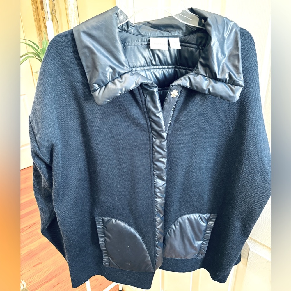 Black Women's Jacket with Quilted Details